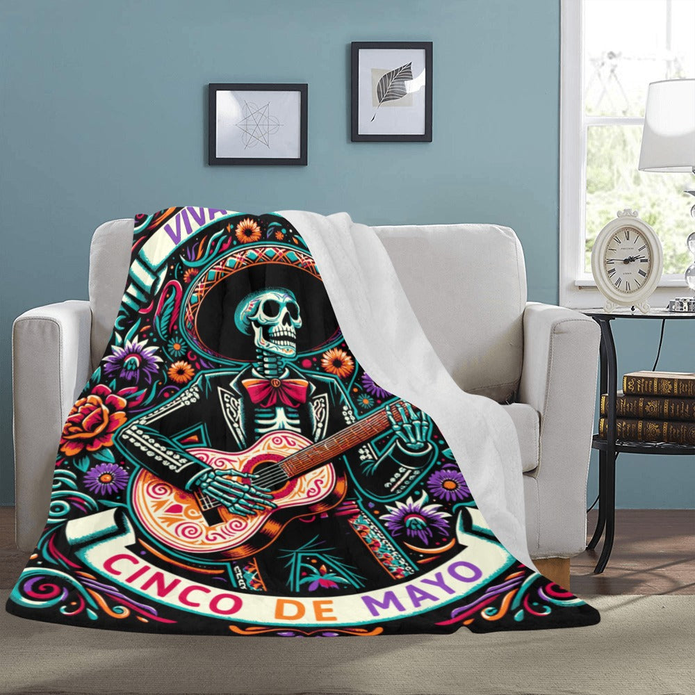 Baha Ranch Cinco De Mayo Dia de los Muertes Throw Blanket Ultra-Soft Micro Fleece Blanket 60" x 80" Made in America by...