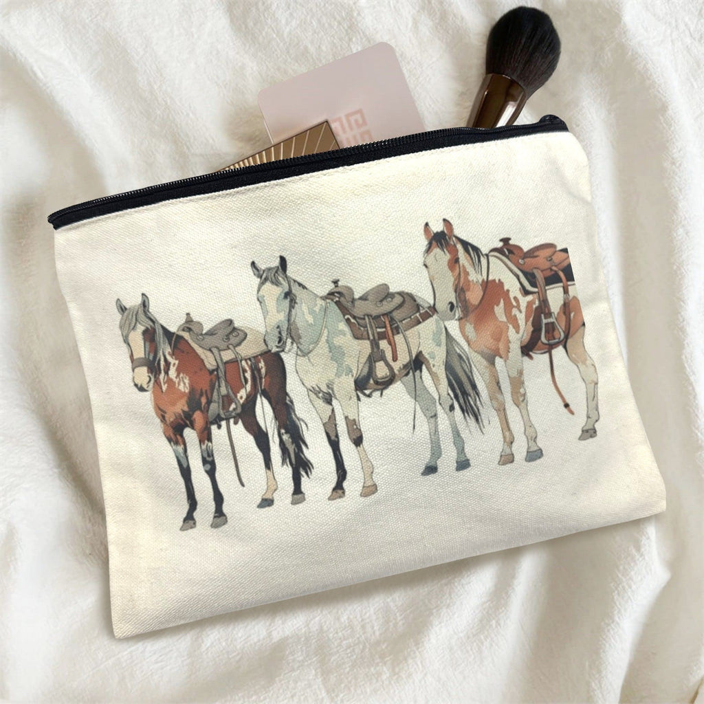 Baha Ranch Painted Ranch Horses Cosmetic Bag Pack of 5 Made in America by Baha Ranch Western Wear
