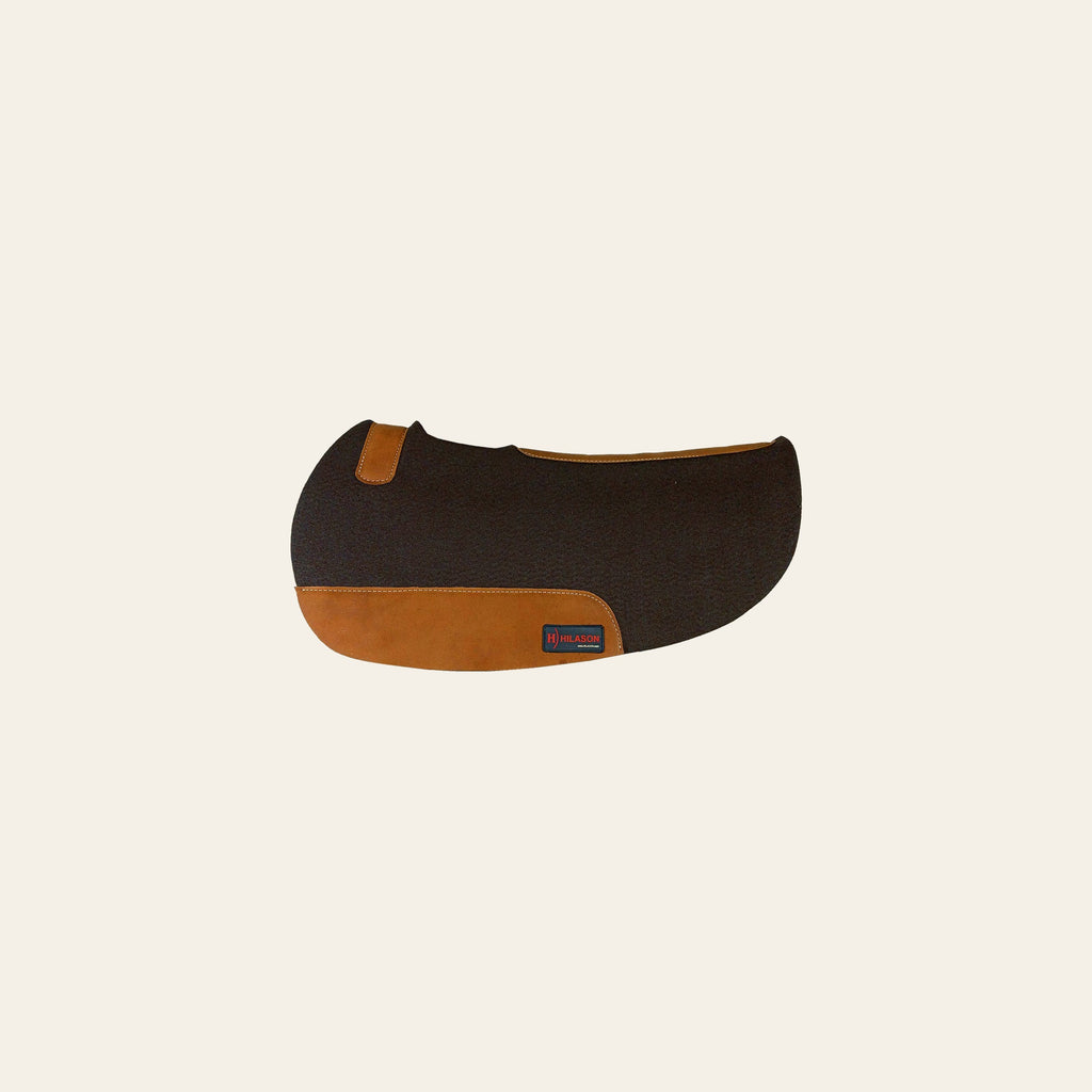 HILASON Western Wool Felt Contoured Horse Saddle Pad W/ Distressed Wear Leather | for Horses