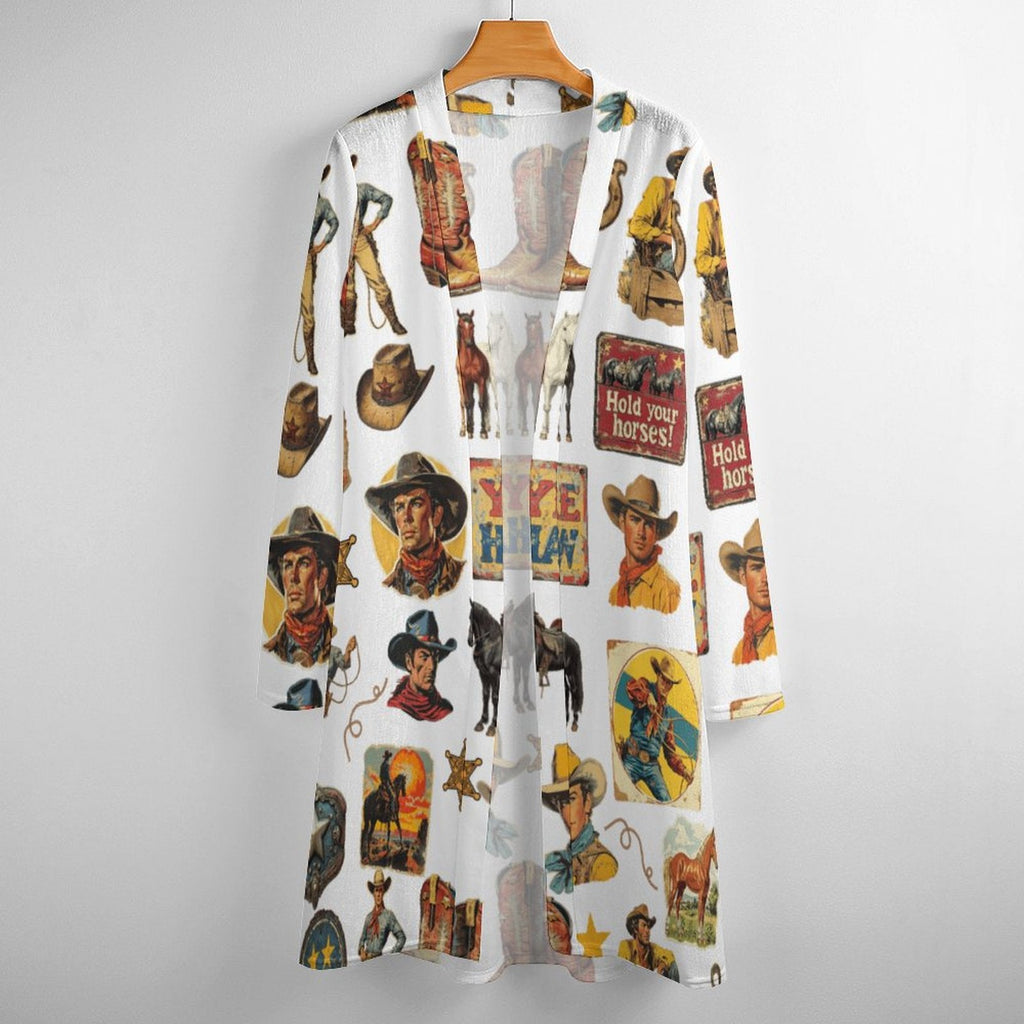 Baha Ranch Vintage Cowboy Collage Western Lightweight Cardigan by Baha Ranch Western Wear - product image 7