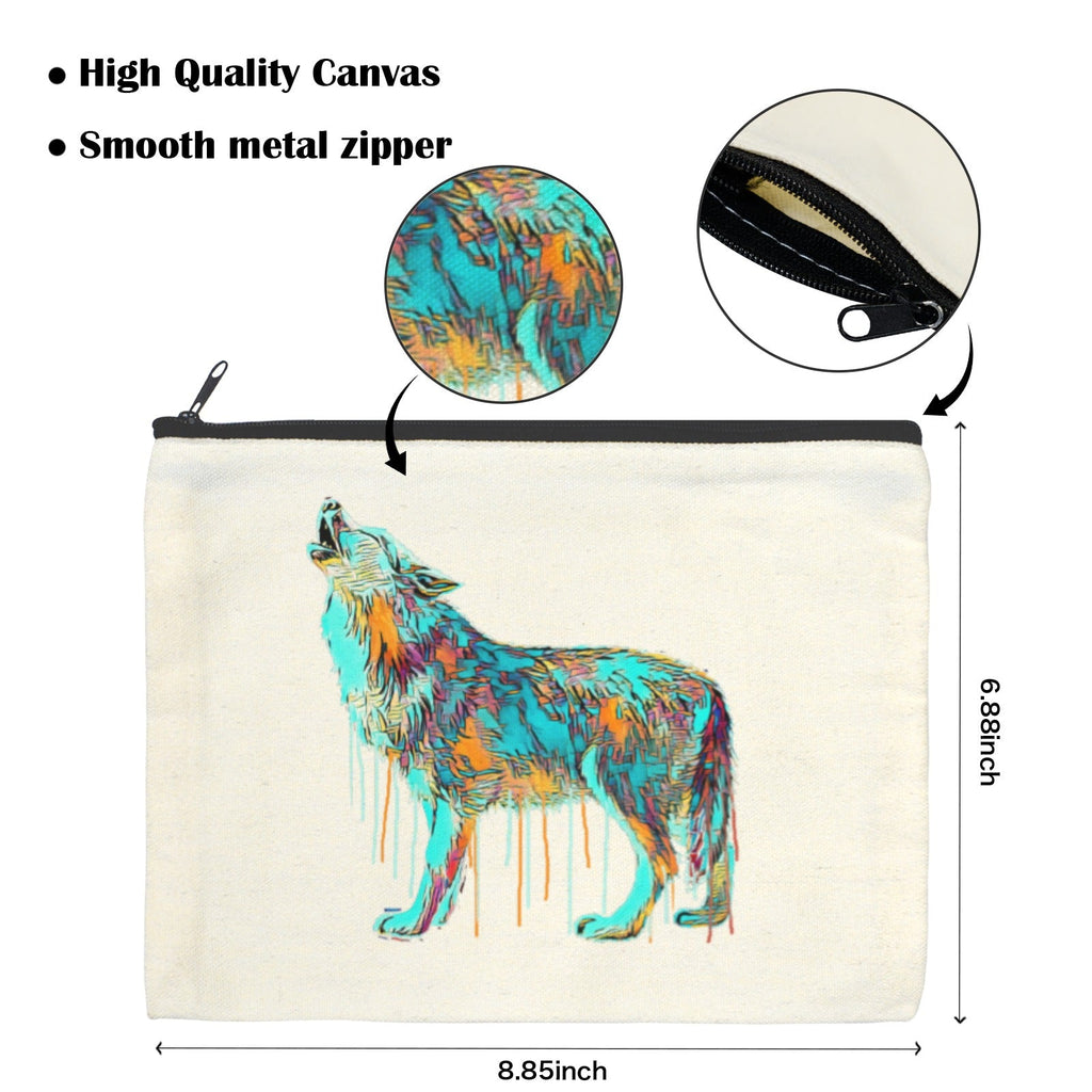Baha Ranch Watercolor Wolf Cosmetic Bag Pack of 5 Made in America by Baha Ranch Western Wear - product image 3