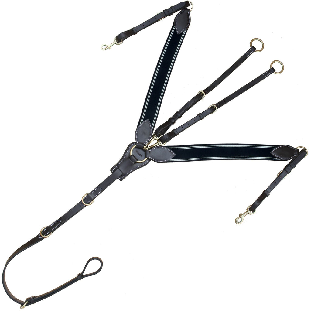ExionPro Wide Elastic 3 Point Breastplate - Navy Blue Elastic with White Lines by Bridles & Reins - alternate view 5