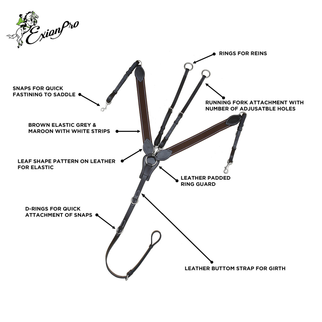 ExionPro Wide Elastic 3 Point Breastplate - Matching Elastic by Bridles & Reins - alternate view 5