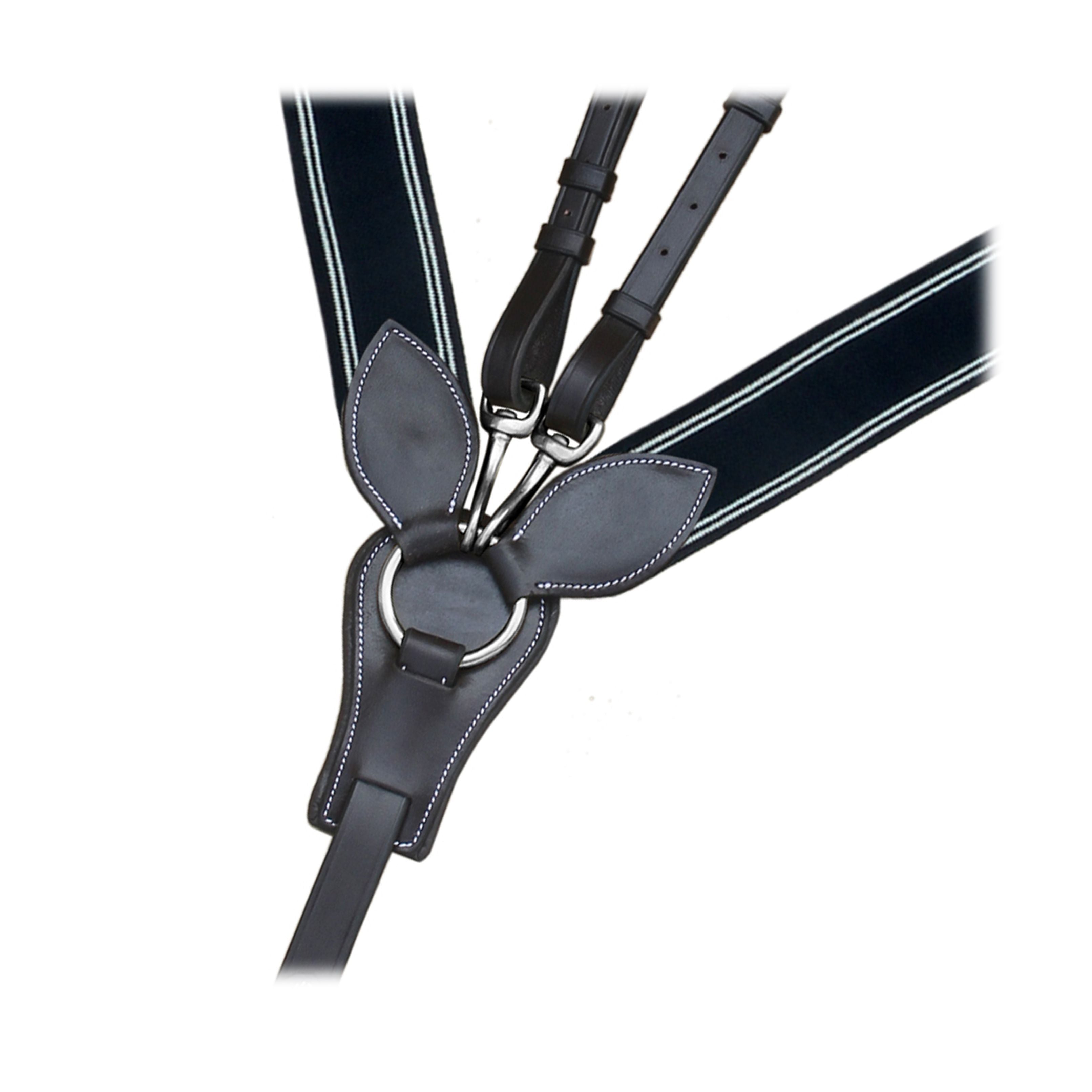 ExionPro Wide Elastic 3 Point Breastplate - Navy Blue Elastic with White Lines by Bridles & Reins - alternate view 8