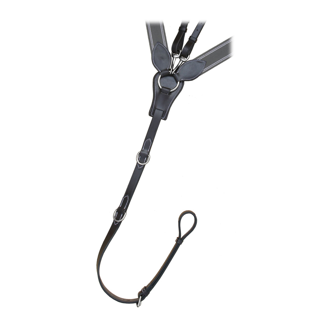 ExionPro Wide Elastic 3 Point Breastplate - Grey Elastic with White Lines by Bridles & Reins - alternate view 6