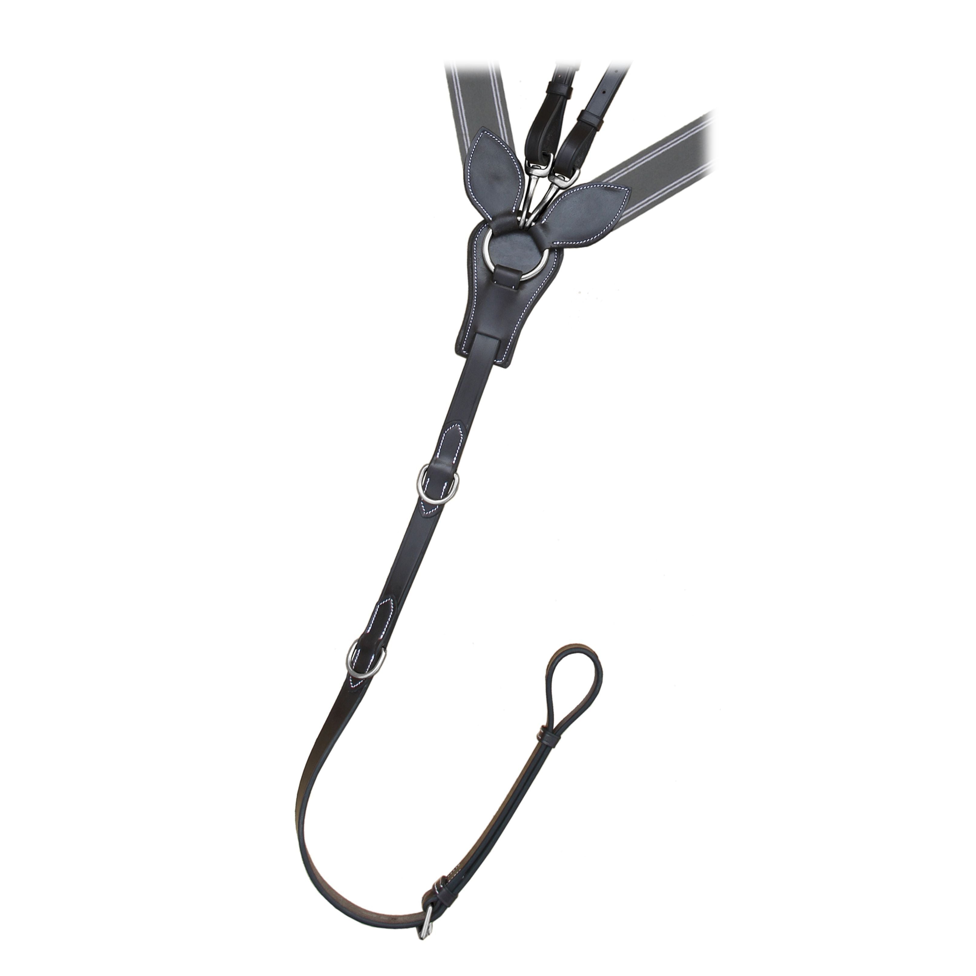 ExionPro Wide Elastic 3 Point Breastplate - Grey Elastic with White Lines by Bridles & Reins - alternate view 6
