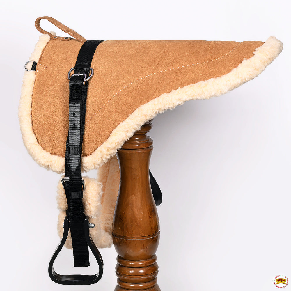 Hilason Western Horse Suede Leather Bareback Pad, Breast Collar & Girth
