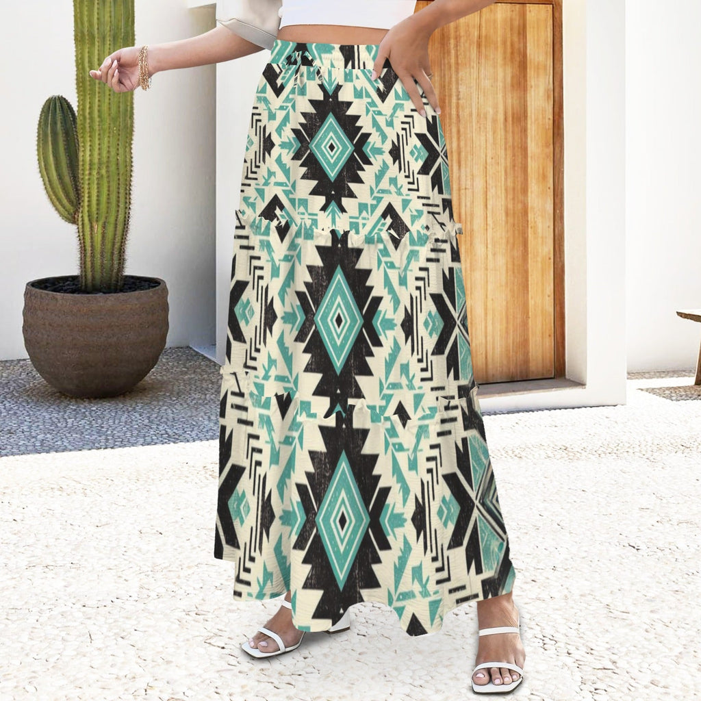 Baha Ranch San Angelo Aztec Tiered Prairie Maxi Skirt by Baha Ranch Western Wear - product image 2
