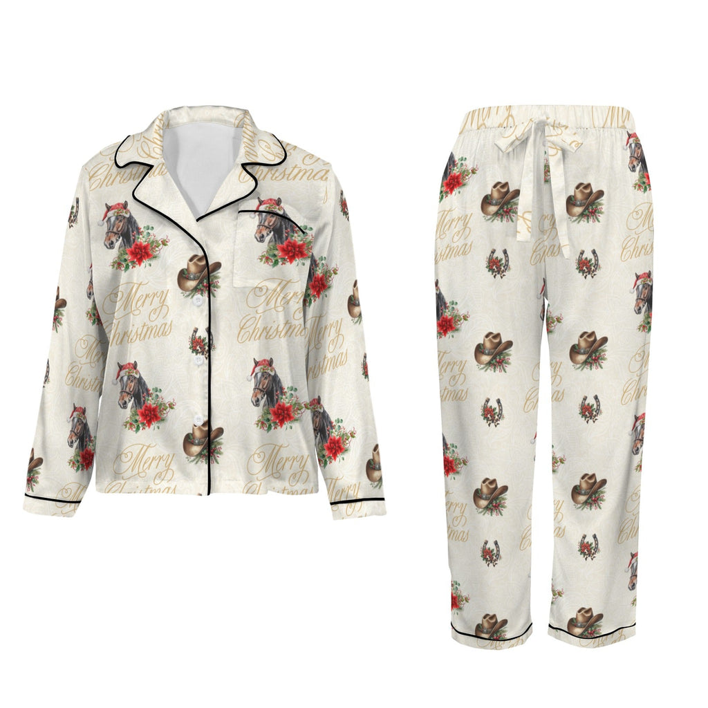 Baha Ranch Christmas Horses Satin Western Pajamas by Baha Ranch Western Wear - product image 4