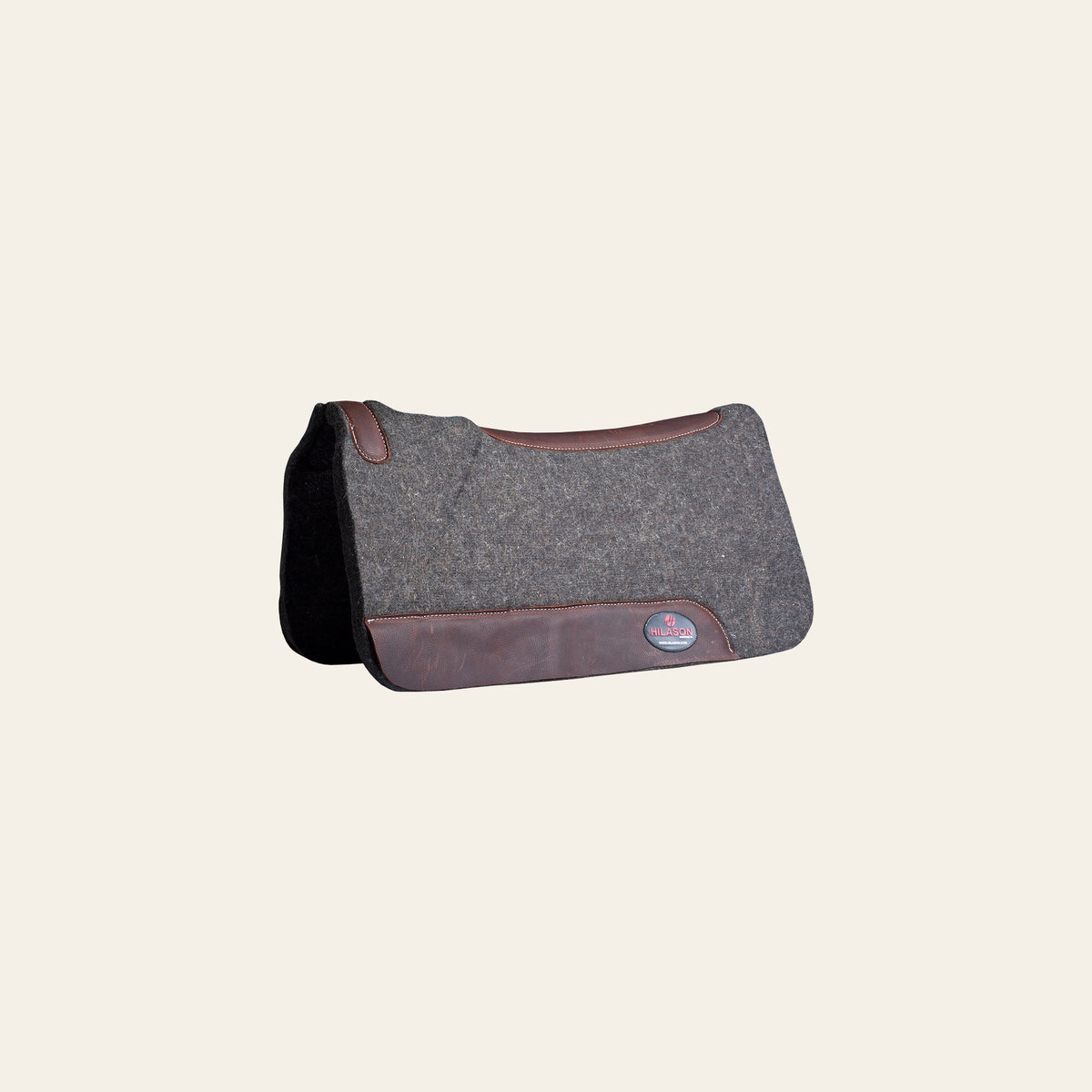 HILASON Western Wool Felt Horse Saddle Pad W/ Distressed Wear Leather Made in USA | for Horses
