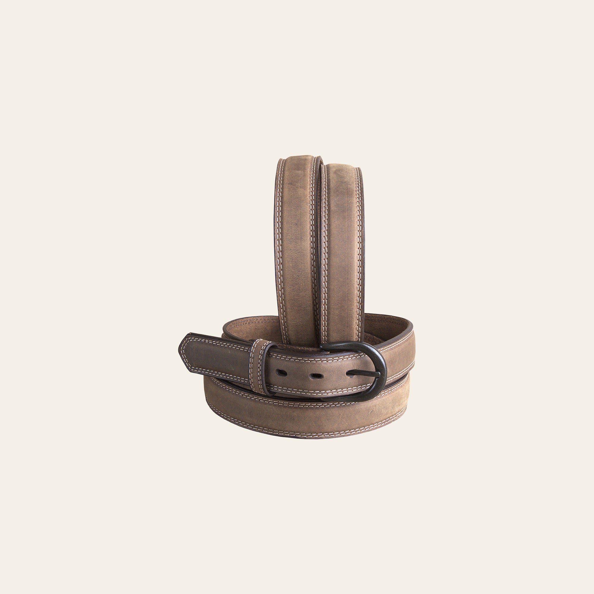 3D Full-Grain Cognac Leather Cowboy Belt Brown 1.25" Wide & Removable Buckle