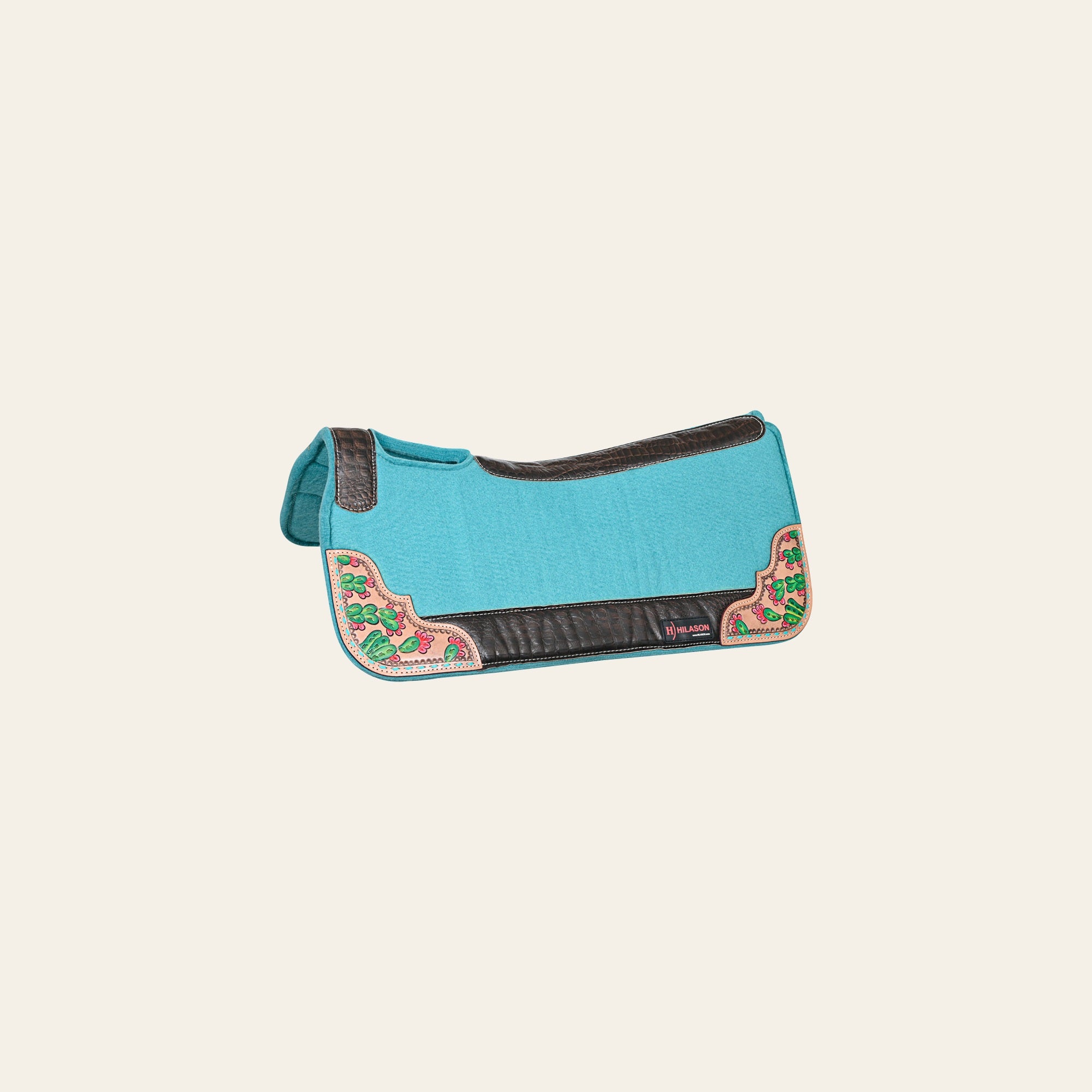 HILASON Western Wool Felt Horse Saddle Pad W/ Distressed Wear Leather | for Horses