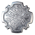 Western Screw Back Concho Antique Silver Finish Floral Berry Saddle