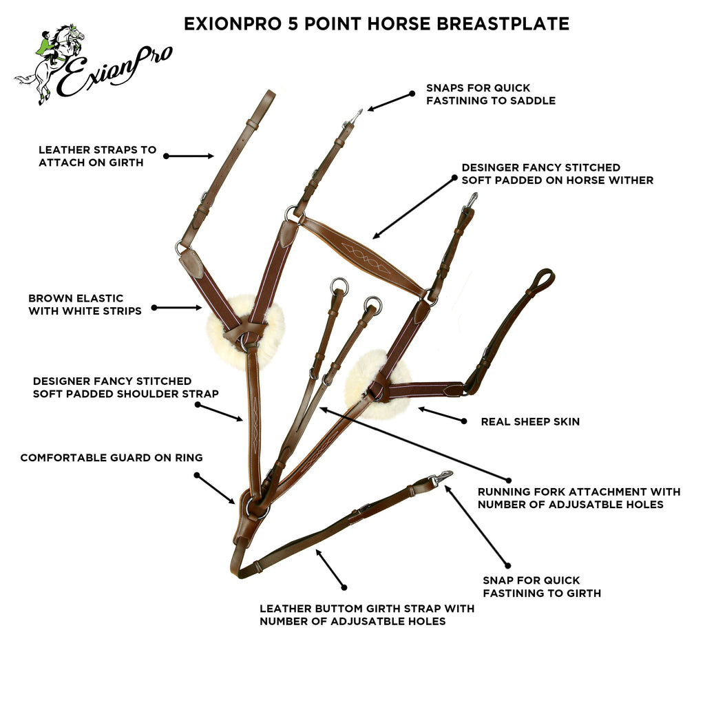 ExionPro 5 Point Breastplate - Matching Elastic by Bridles & Reins - alternate view 5