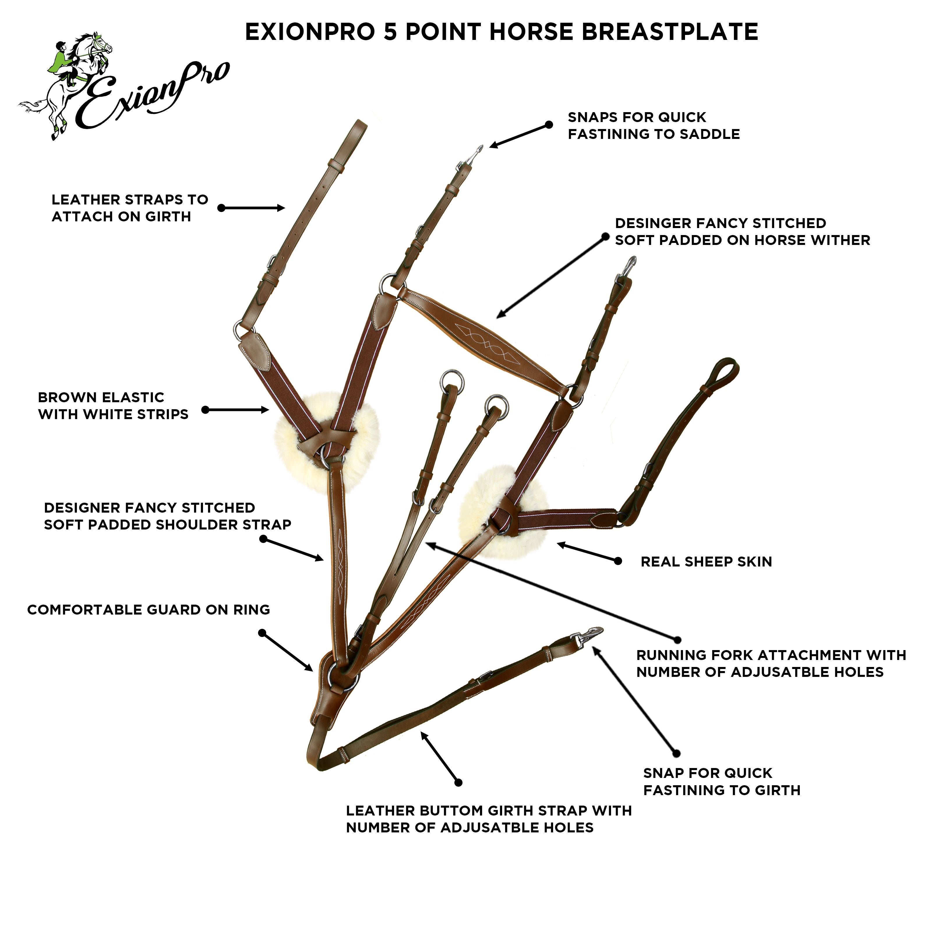 ExionPro 5 Point Breastplate - Matching Elastic by Bridles & Reins - alternate view 5