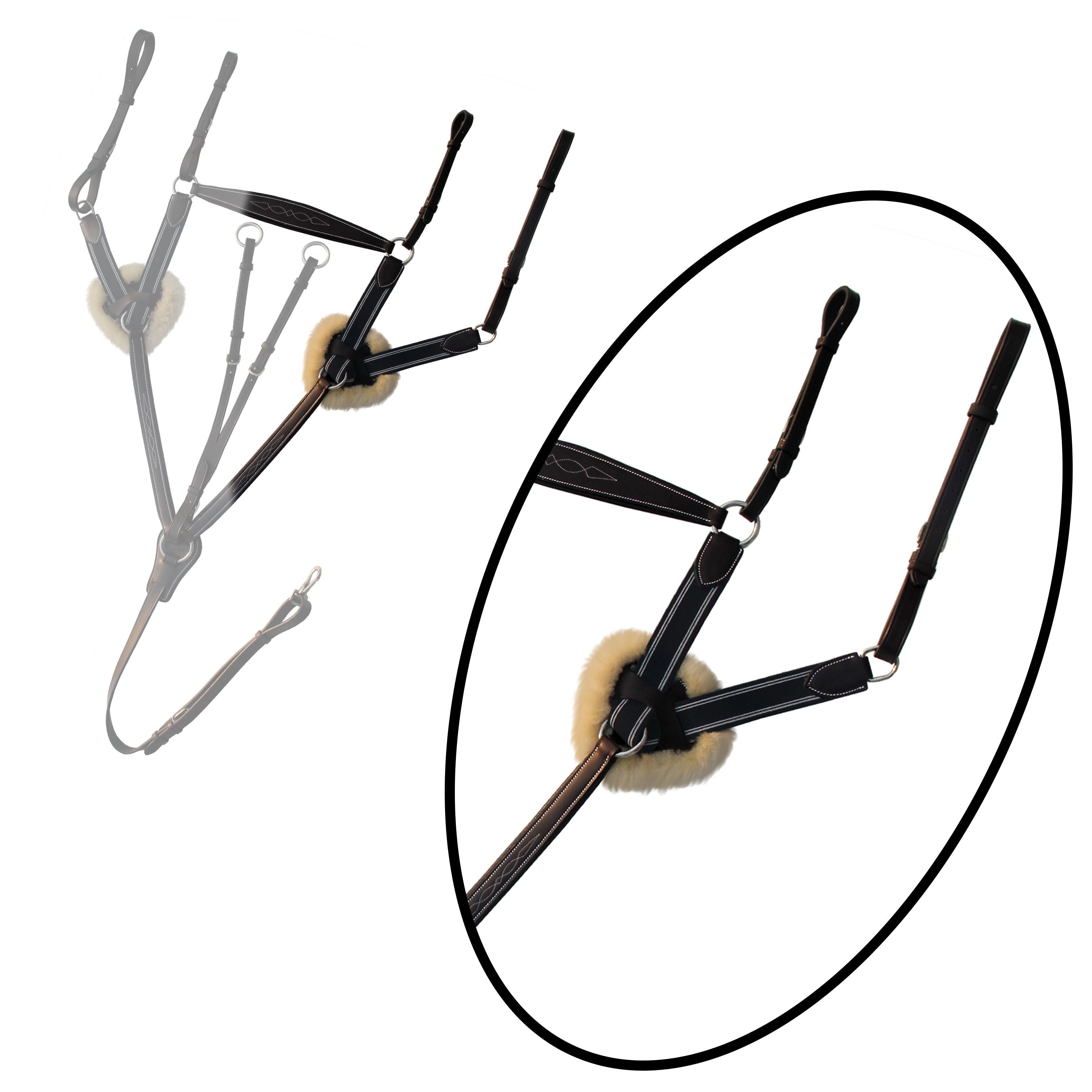 ExionPro 5 Point Breastplate - Navy Blue Elastic with White Lines by Bridles & Reins - alternate view 6