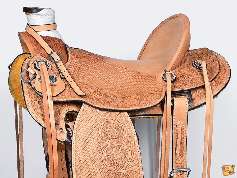 Western Horse Wade Saddle American Leather Ranch Roping Tan Hilason