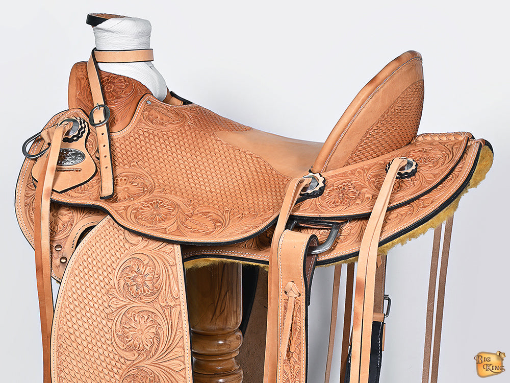 Western Horse Wade Saddle American Leather Ranch Roping Tan Hilason