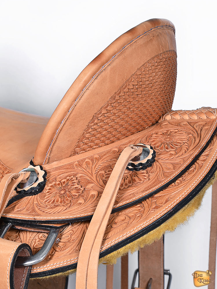 Western Horse Wade Saddle American Leather Ranch Roping Tan Hilason