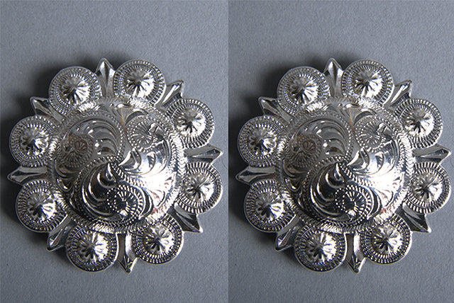 HILASON Western Nickle Plated Berry Conchos | Concho Belt Slotted Leather Screw Back