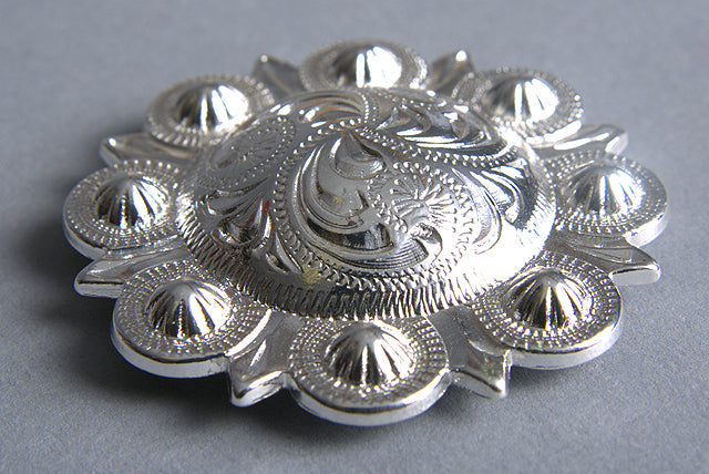 HILASON Western Nickle Plated Berry Conchos | Concho Belt Slotted Leather Screw Back