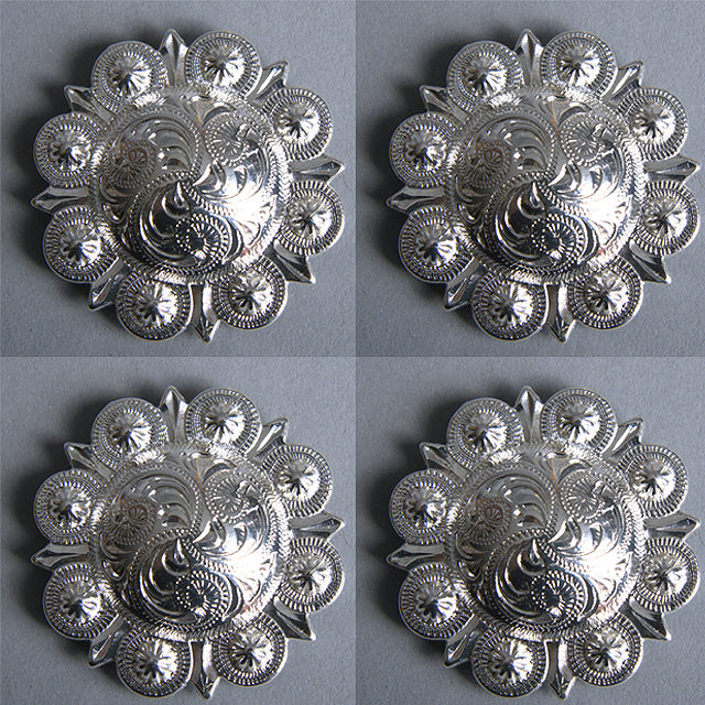 HILASON Western Nickle Plated Berry Conchos | Concho Belt Slotted Leather Screw Back