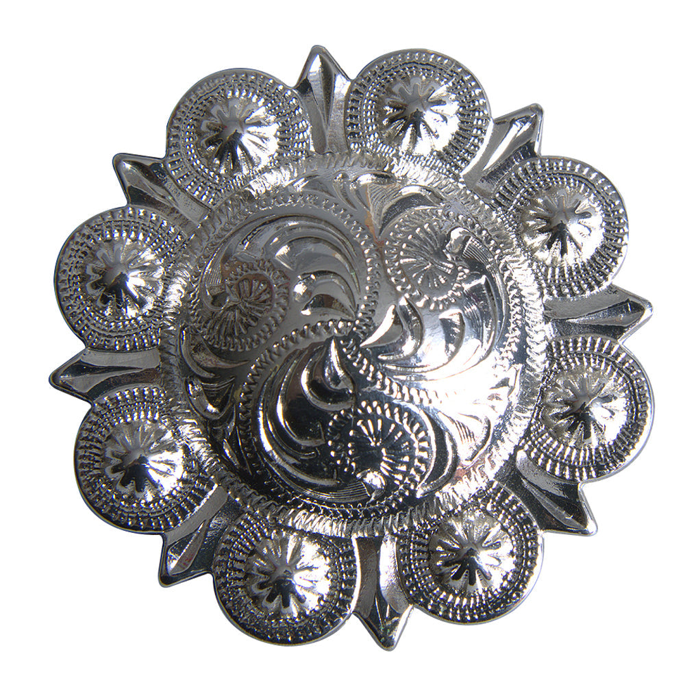 HILASON Western Nickle Plated Berry Conchos | Concho Belt Slotted Leather Screw Back