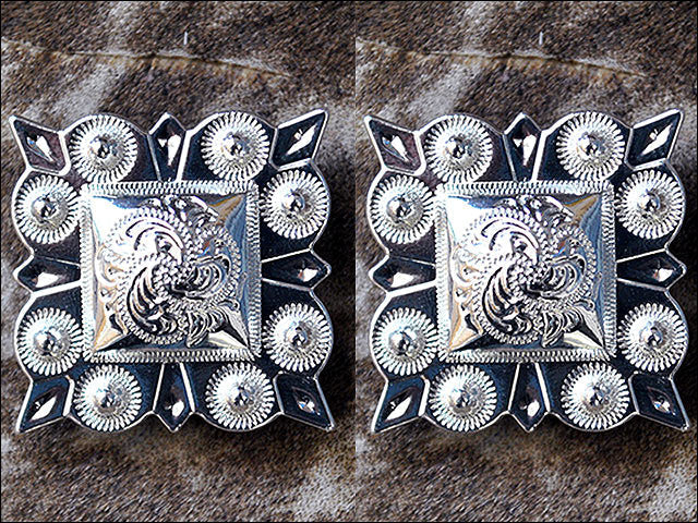 Western Screw Back Concho German Silver 1 In Square Cowgirl S Hilason