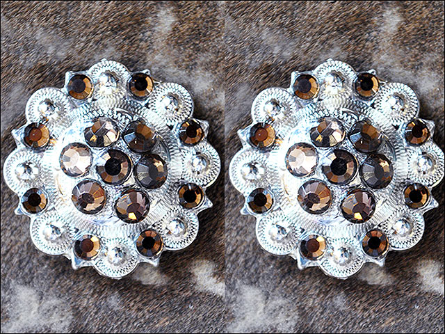 Hilason Western Berry Conchos Glass Rhinestones Bling 1.5" Tack Cowgirl