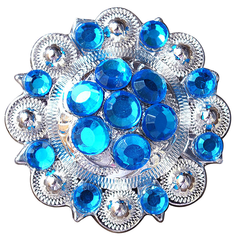 Capri Blue Crystals Berry Silver Bling Headstall Saddle Hilason