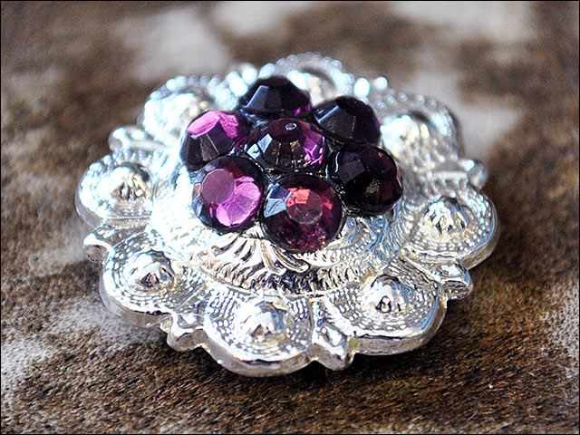 HILASON Western Screw Back Concho Crystal Amethyst Berry Saddle Bling Cowgirl | Belt Slotted Conchos