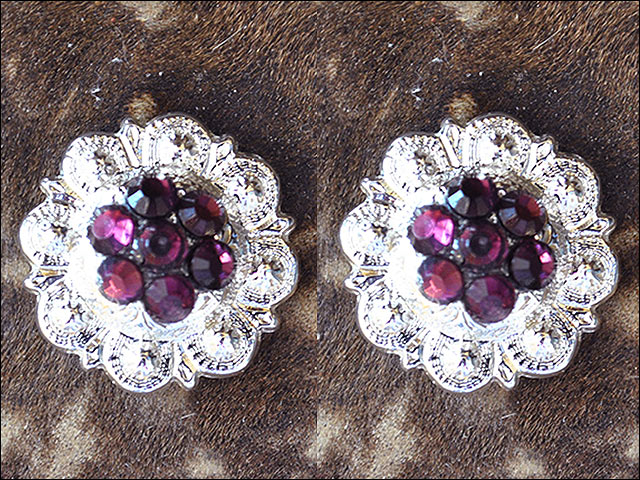 HILASON Western Screw Back Concho Crystal Amethyst Berry Saddle Bling Cowgirl | Belt Slotted Conchos