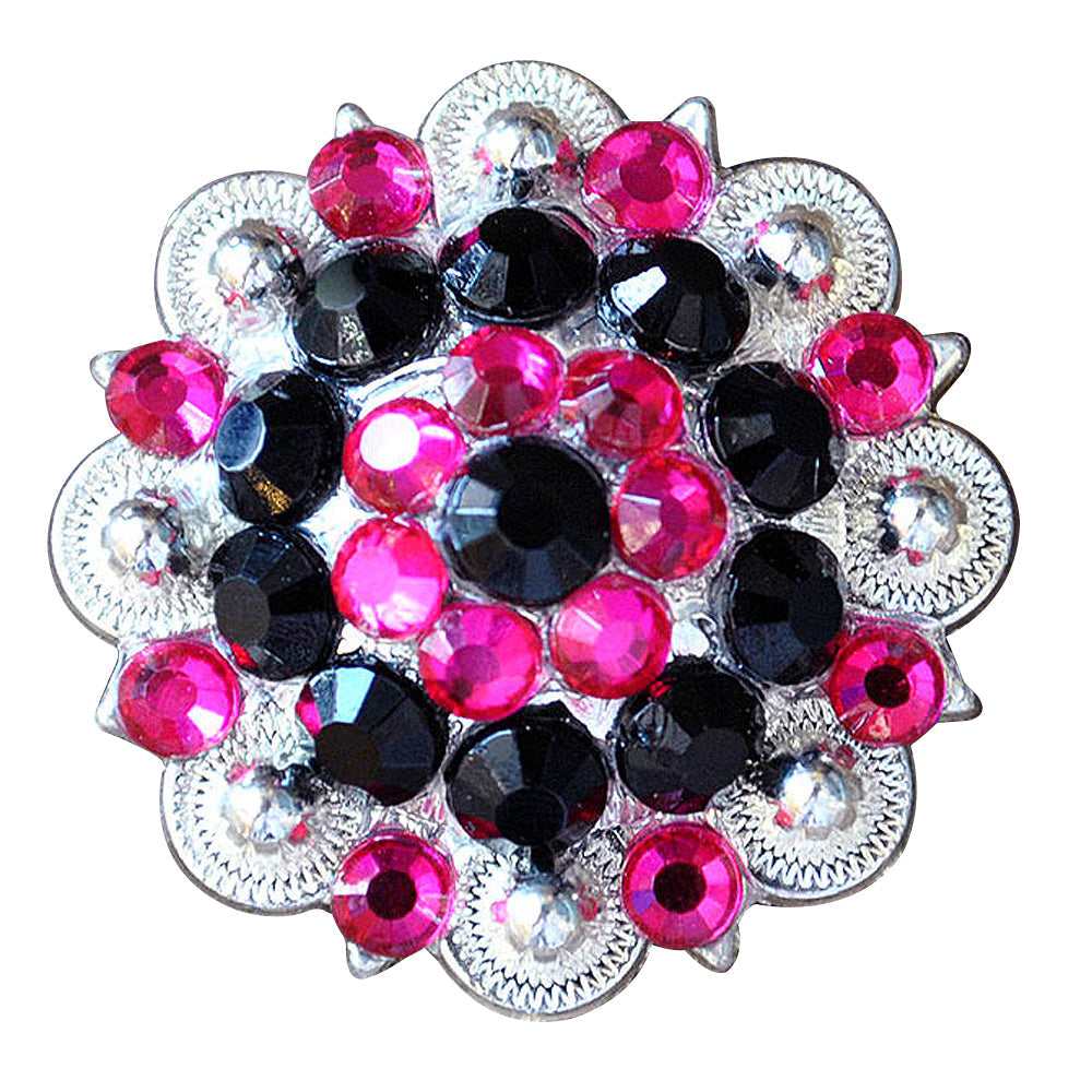 Black Hot Pink Crystals Berry Headstall Saddle Tack Hilason