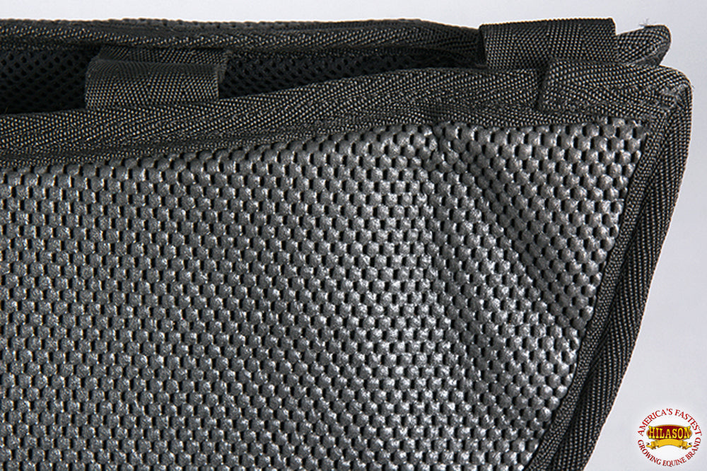 Hilason Memory Foam Saddle Pad Black – Breathable Quilted Non-Slip Horse Saddle