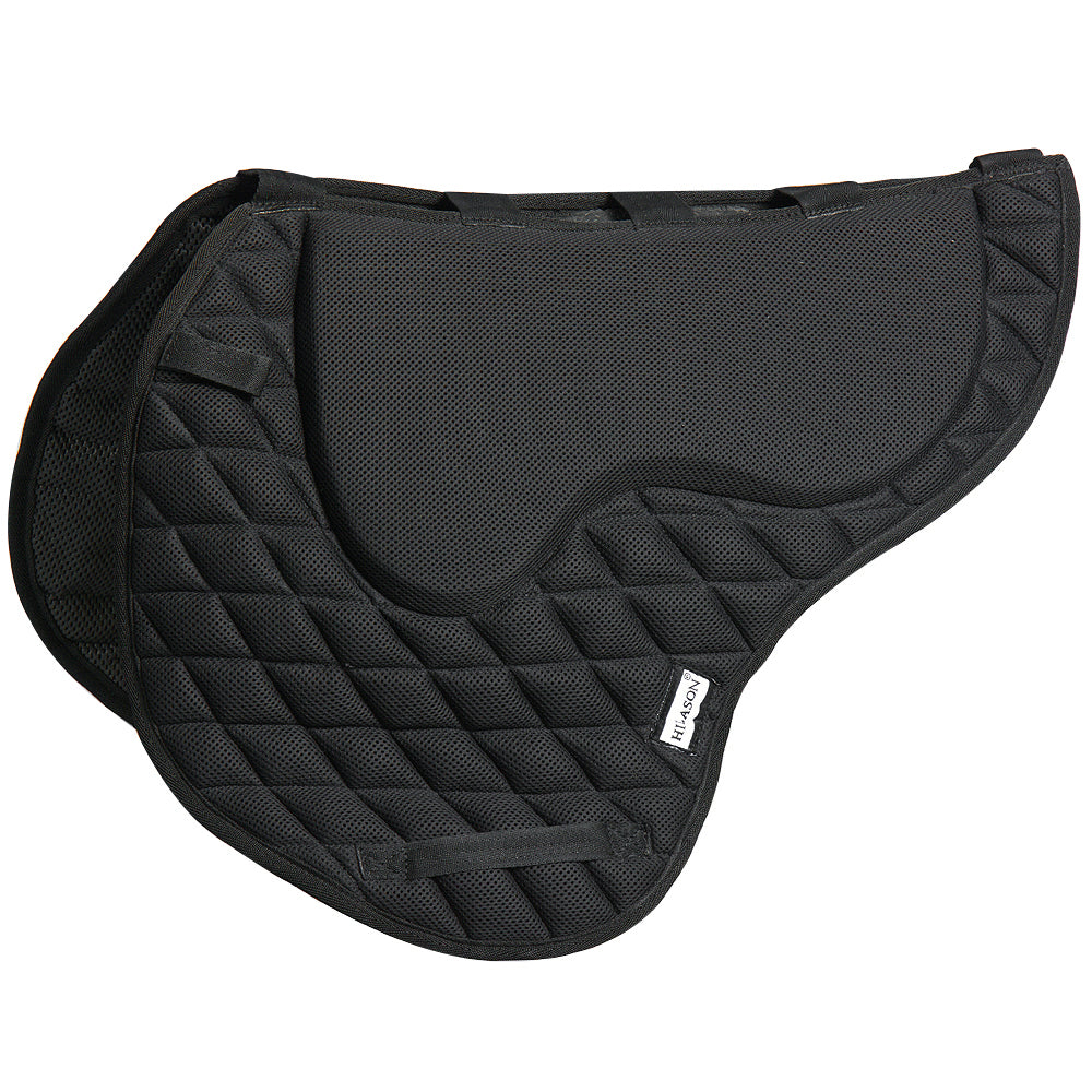 Hilason Memory Foam Saddle Pad Black – Breathable Quilted Non-Slip Horse Saddle