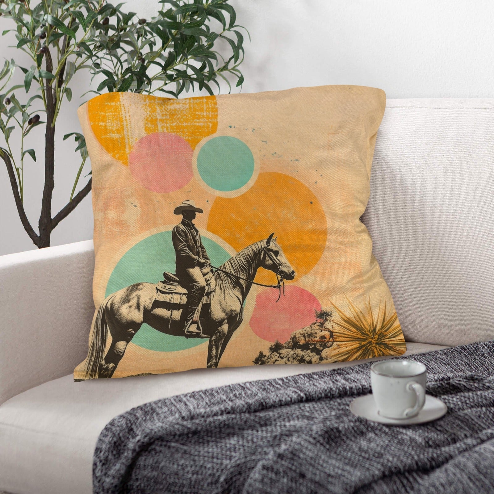 Baha Ranch Retro Pop Western Lost Cowboy Pillow Case Made in America by Baha Ranch Western Wear