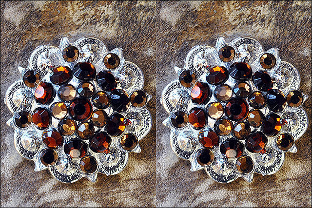 Brown And Topaz Crystals Berry Headstall Saddle Tack Cowgirl Hilason