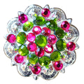 Peridot Green Fuchsia Crystals Berry Headstall Saddle Hilason