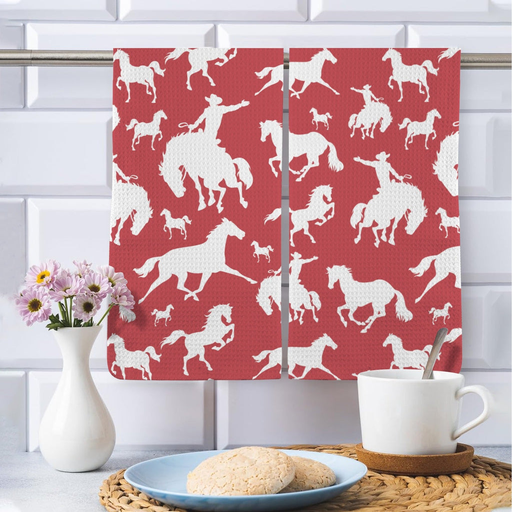 Baha Ranch Red Rodeo Cowboy Set of 2 Dish Towels Made in America by Baha Ranch Western Wear - product image 5