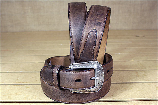 3D Crazy Correct Brown Men'S Western Basic Leather Belt