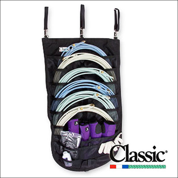 Classic Equine Horse Tack Hanging Rope Organizer Black