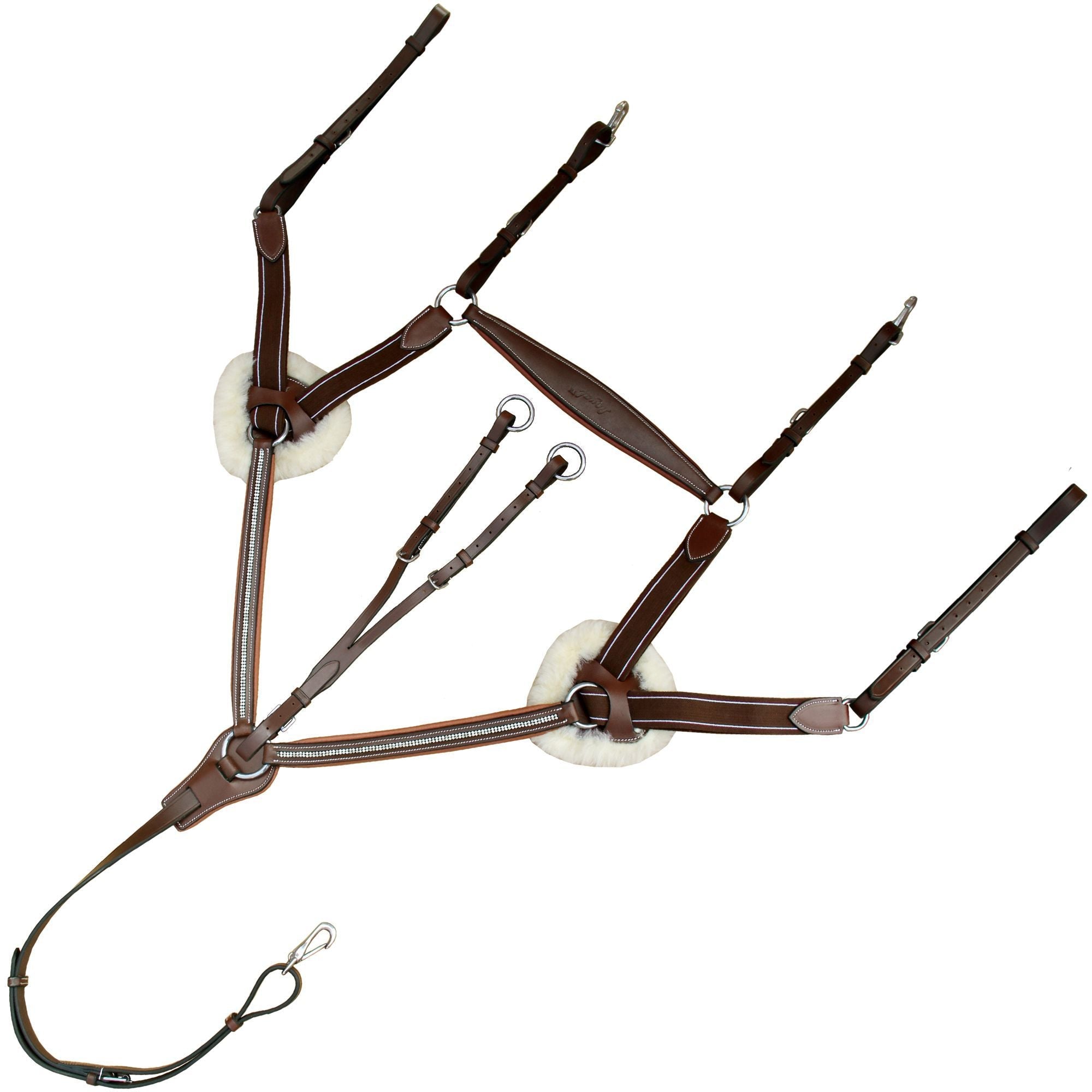ExionPro 5 Point Bling Breastplate with Elastic & Sheepskin Padding by Bridles & Reins - alternate view 4