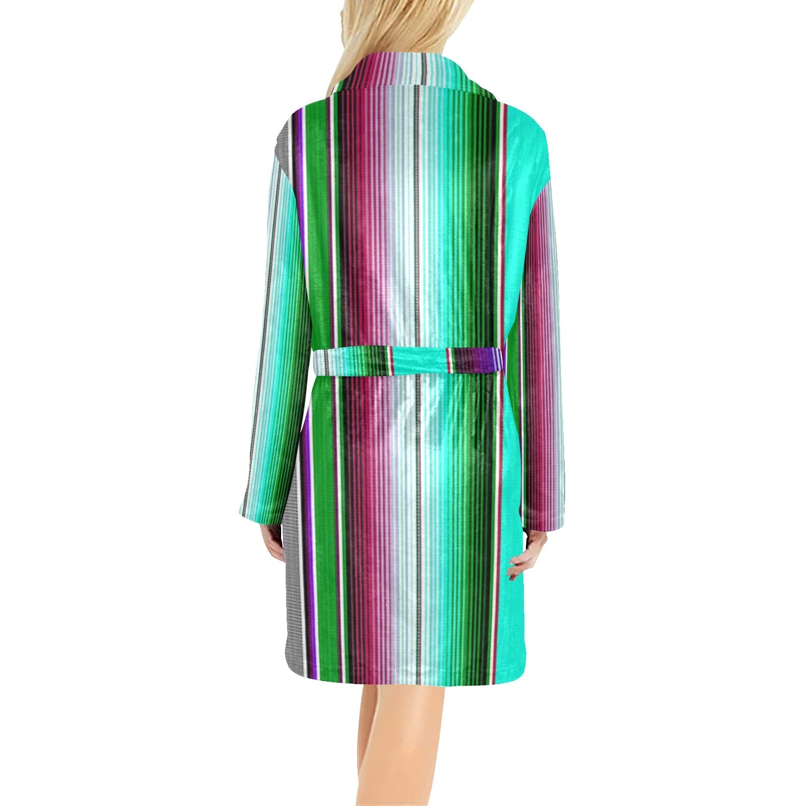 Sample Sale Turquoise Serape Women's Western Bath Robe size LARGE by Baha Ranch Western Wear - product image 4