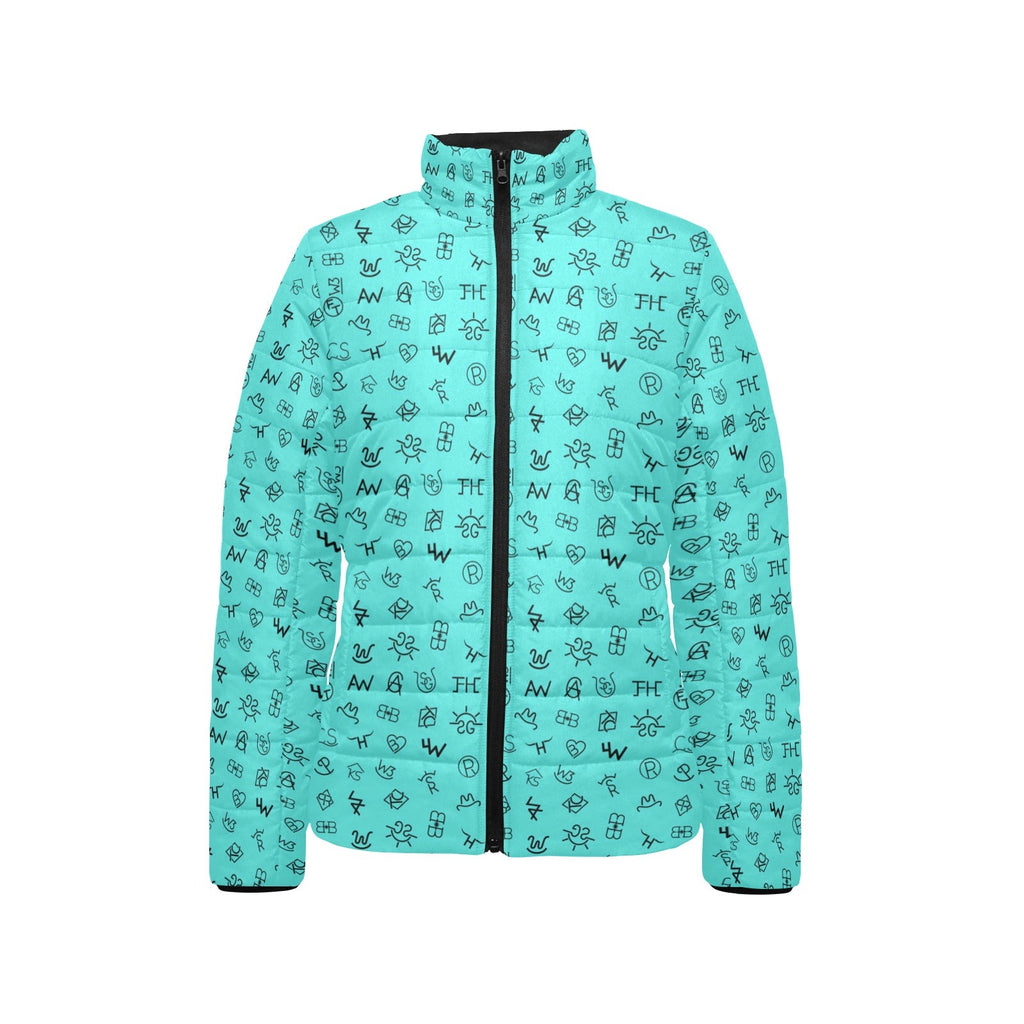 Turquoise Cattle Brands Women's Puffy Bomber Jacket by Baha Ranch Western Wear - product image 3