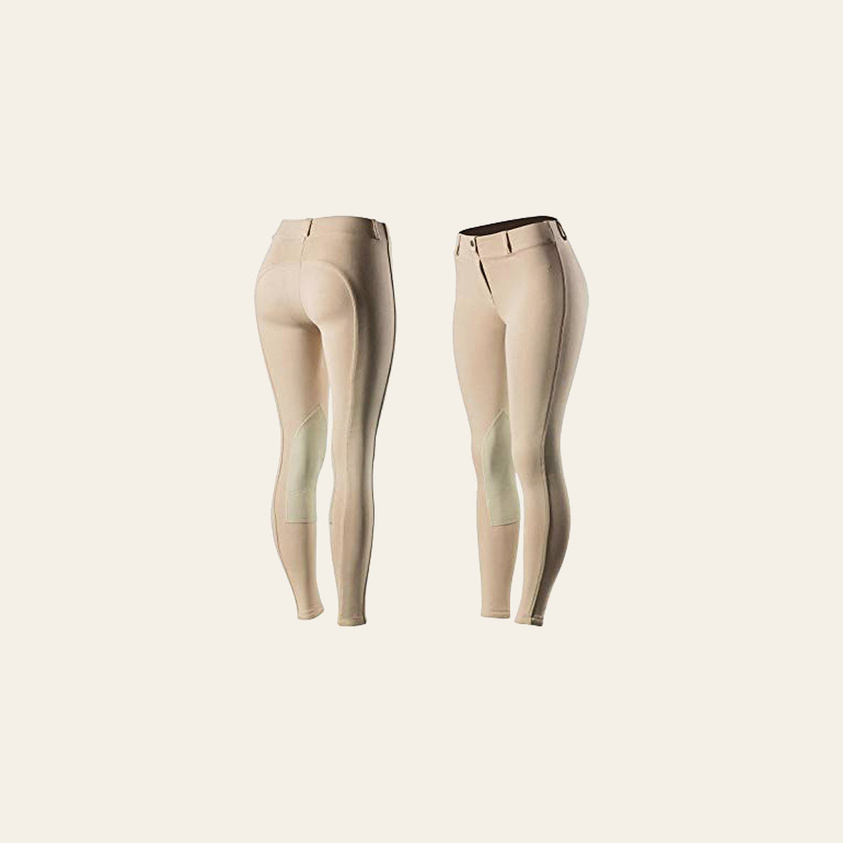 34" Horze Ella Womens Pull On Knee Patch Breeches Soft Slightly Stretchy Tan