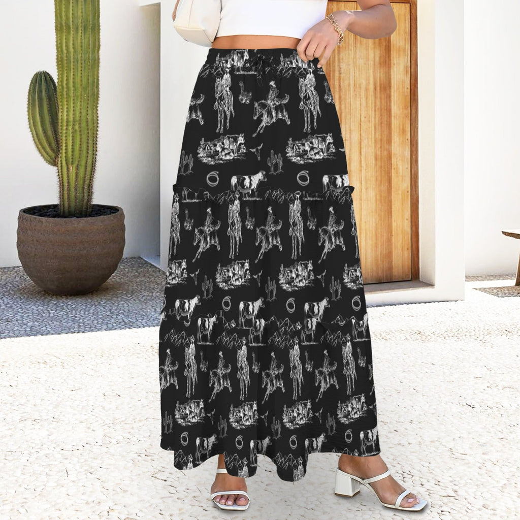 Baha Ranch Ranch Life Western Tiered Prairie Maxi Skirt by Baha Ranch Western Wear