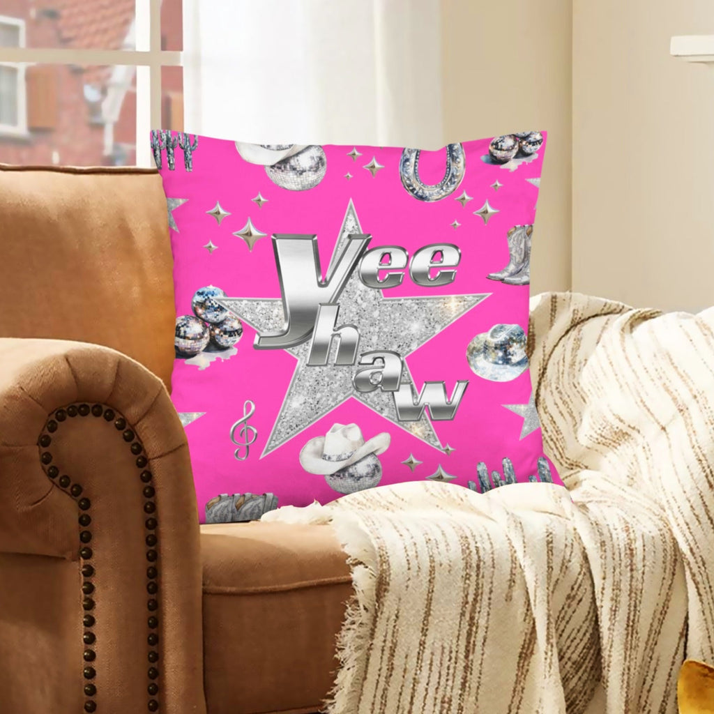 Baha Ranch Pink YEEHAW Velvety Soft Pillow Case Made in America by Baha Ranch Western Wear