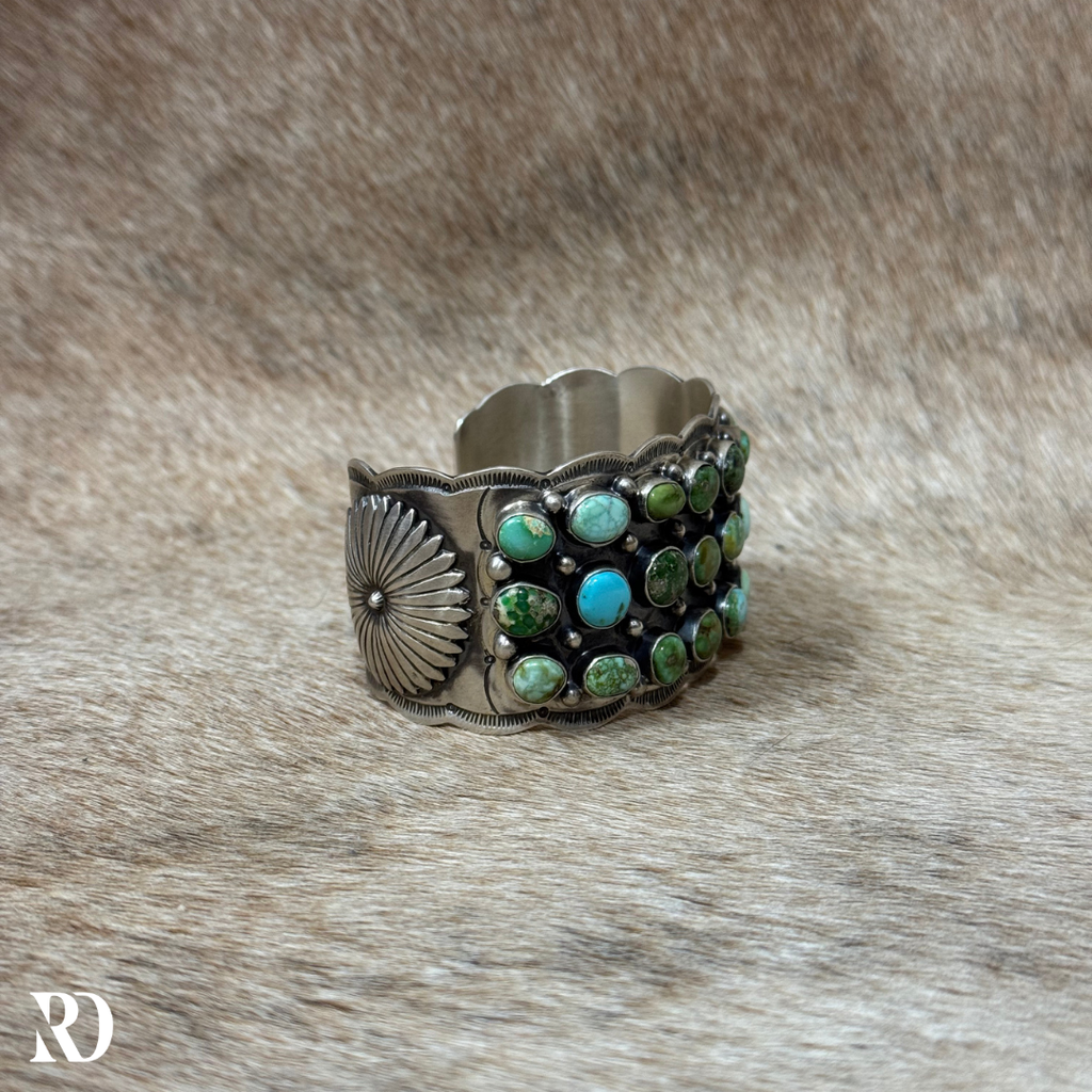 Sonoran Gold Multi-stone Turquoise Cuff By Tom Lewis — view 3