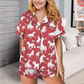 Baha Ranch Red Bronc Satin Ruffle Western Pajama Set by Baha Ranch Western Wear