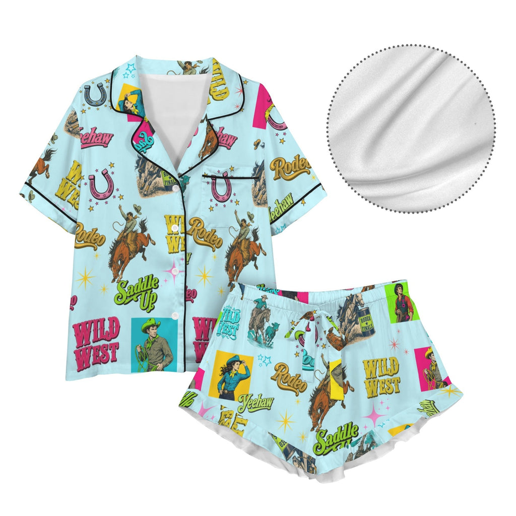 Baha Ranch The Last Roundup Western Rodeo Satin Pajama Set by Baha Ranch Western Wear - product image 6